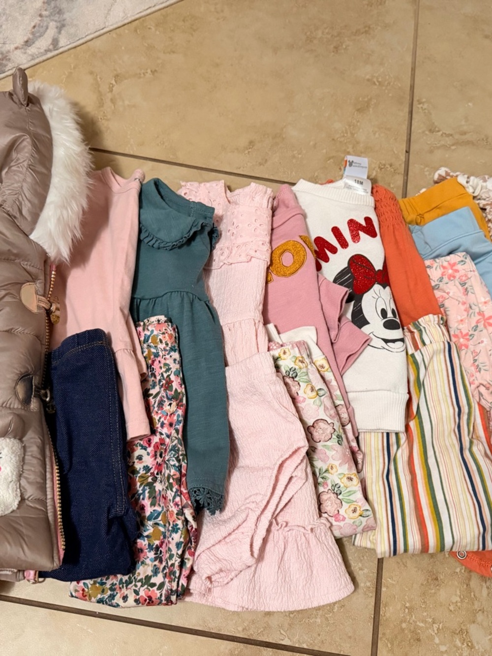 Disney Pink Minnie Mouse Knit Top with Assorted Girls Bottoms